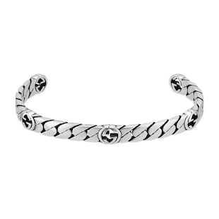 Gucci Gucci Interlocking Sterling Silver 18cm Cuff Bracelet