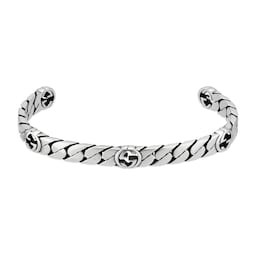 37341322 - Gucci Interlocking Sterling Silver 18cm Cuff Bracelet