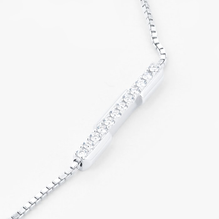 Gucci 18ct White Gold 0.14cttw Diamond Link To Love Bracelet