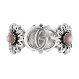 Gucci Sterling Silver GG Marmont Mother of Pearl Ring
