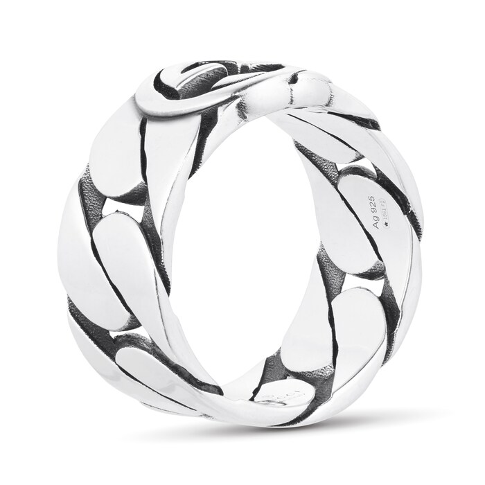 Gucci Gucci Interlocking G Sterling Silver 10mm Ring - Ring Size O