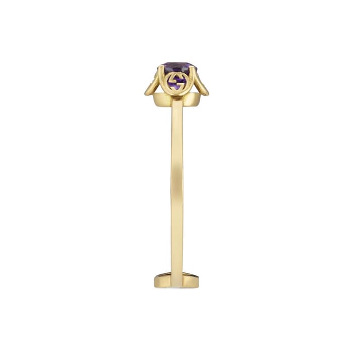 Gucci Gucci 18ct Yellow Gold Interlocking G Amethyst Ring - Ring Size N
