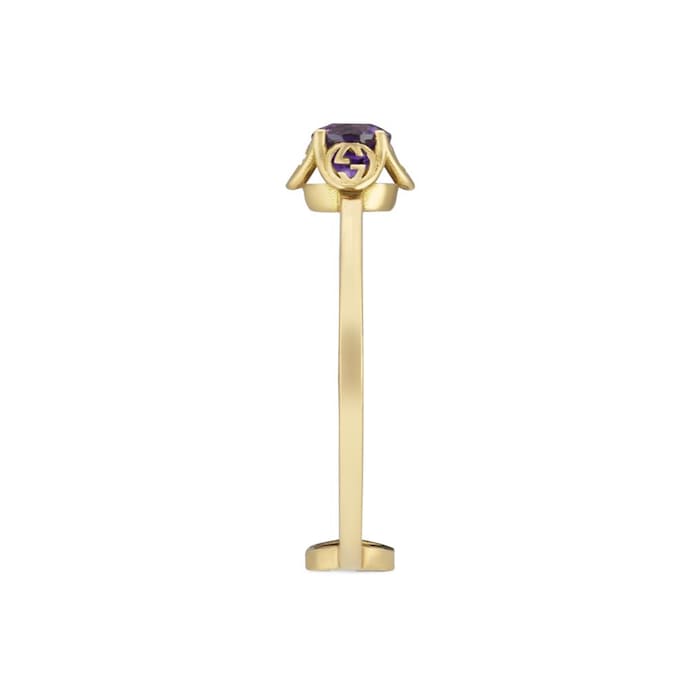 Gucci Gucci 18ct Yellow Gold Interlocking G Amethyst Ring