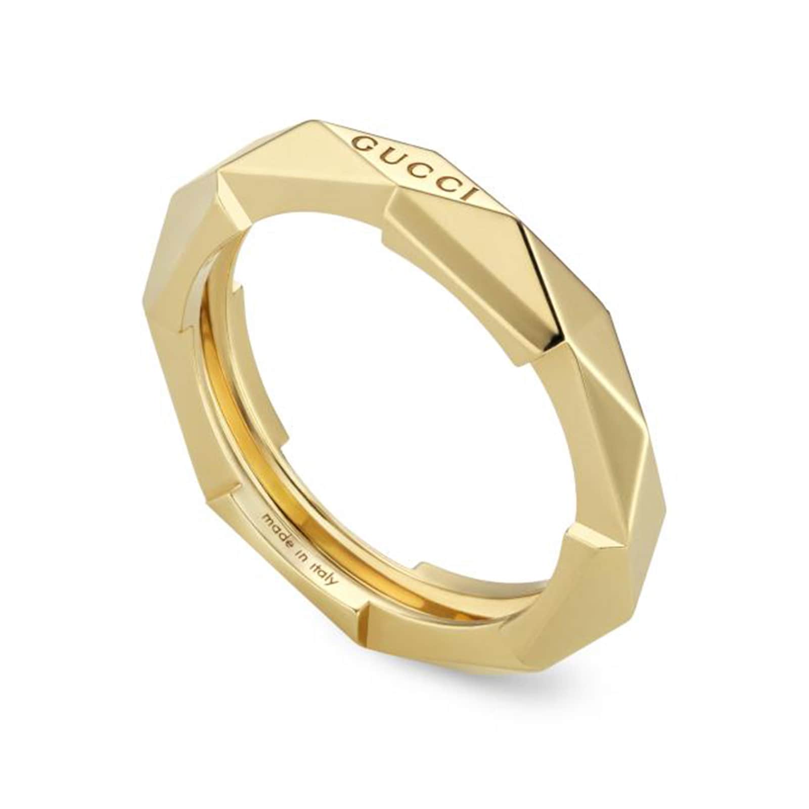 Gucci Gucci Link to Love 18ct Yellow Gold 4mm Studded Ring Gucci Gucci Link to Love 18ct Yellow Gold 4mm Studded Ring