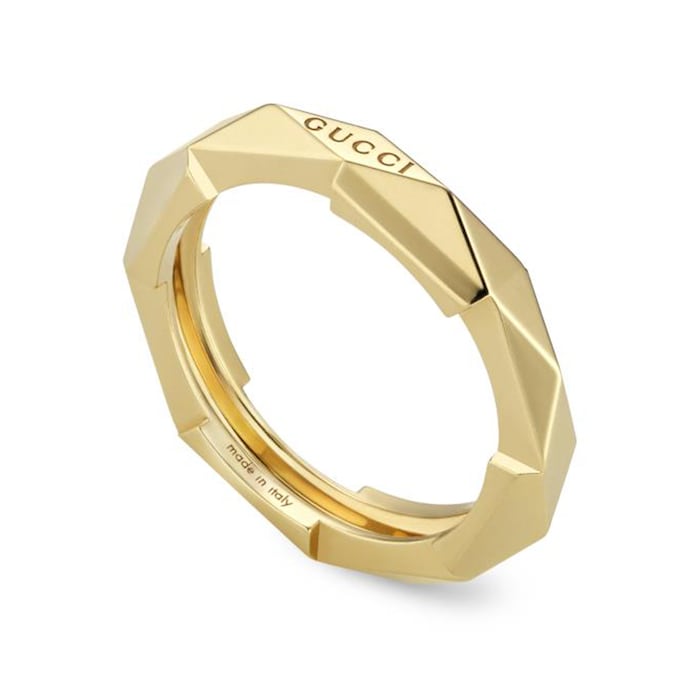 Gucci Gucci Link to Love 18ct Yellow Gold 4mm Studded Ring
