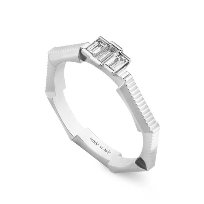 Gucci 18ct White Gold 0.27cttw Diamond Gucci Link to Love Ring