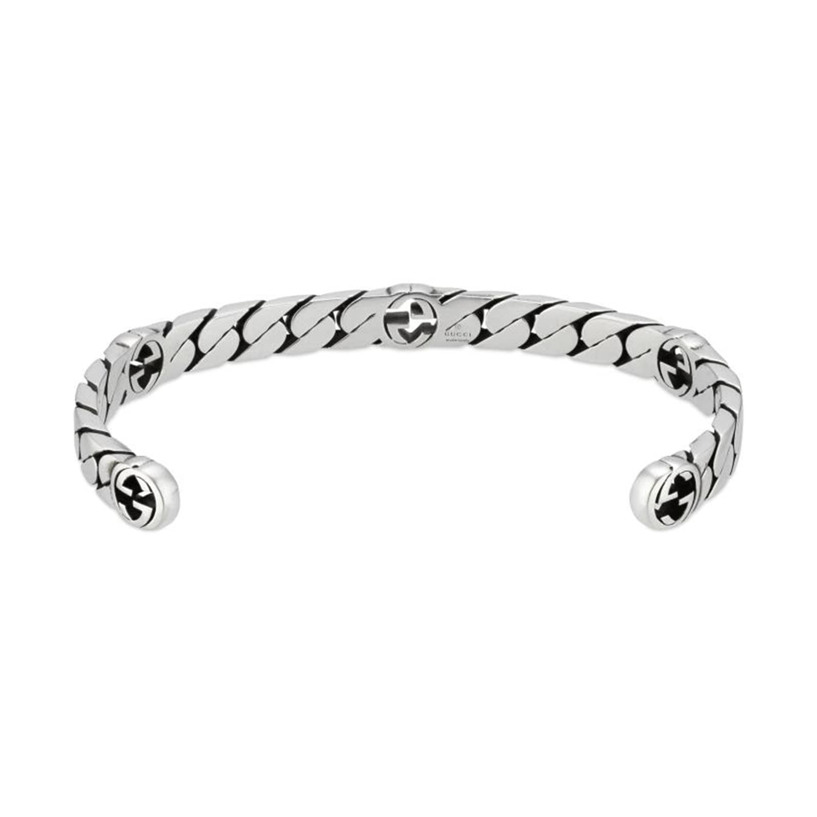 Gucci Silver Interlocking G 19cm Cuff Bracelet Yba661526001019 Mappin And Webb 6683