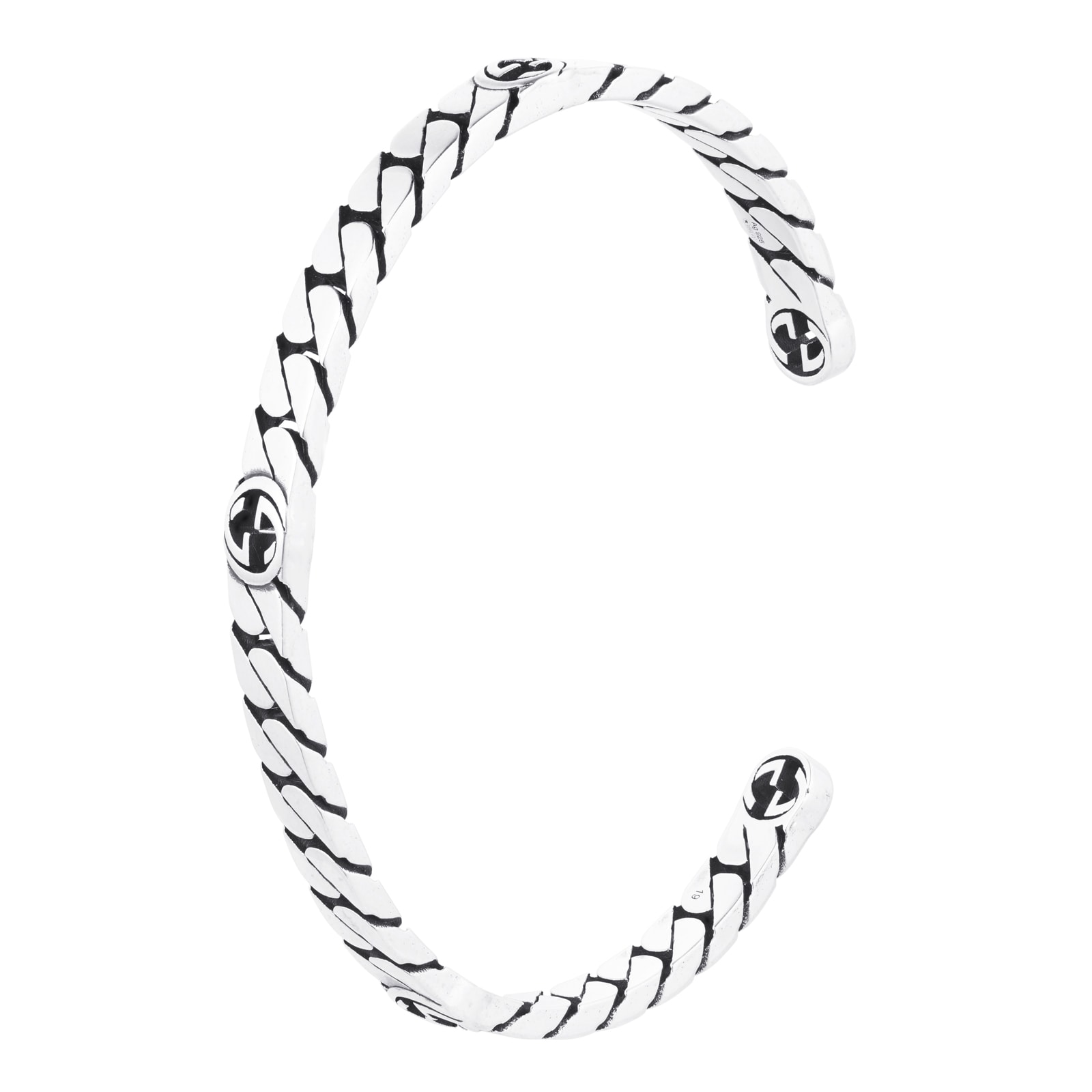 Gucci Gucci Interlocking Sterling Silver Cuff Bracelet - 19cm