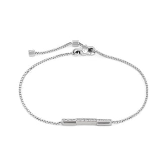 Gucci 18k White Gold Gucci Link to Love 0.14cttw Diamond Bracelet 16cm Gucci 18k White Gold Gucci Link to Love 0.14cttw Diamond Bracelet 16cm