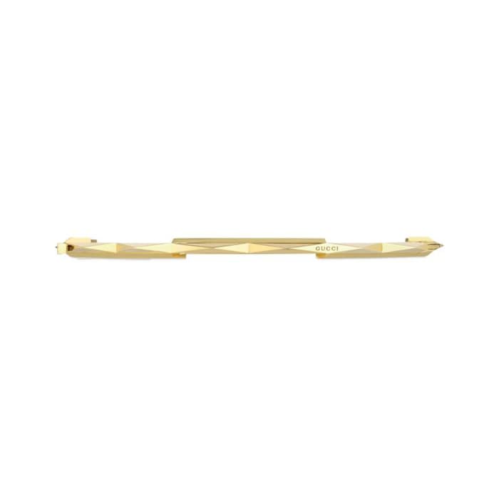 Gucci 18ct Yellow Gold Gucci Link to Love Studded Bangle