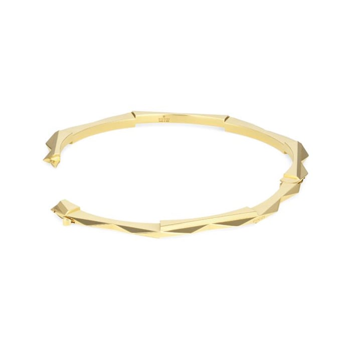 Gucci 18ct Yellow Gold Gucci Link to Love Studded Bangle