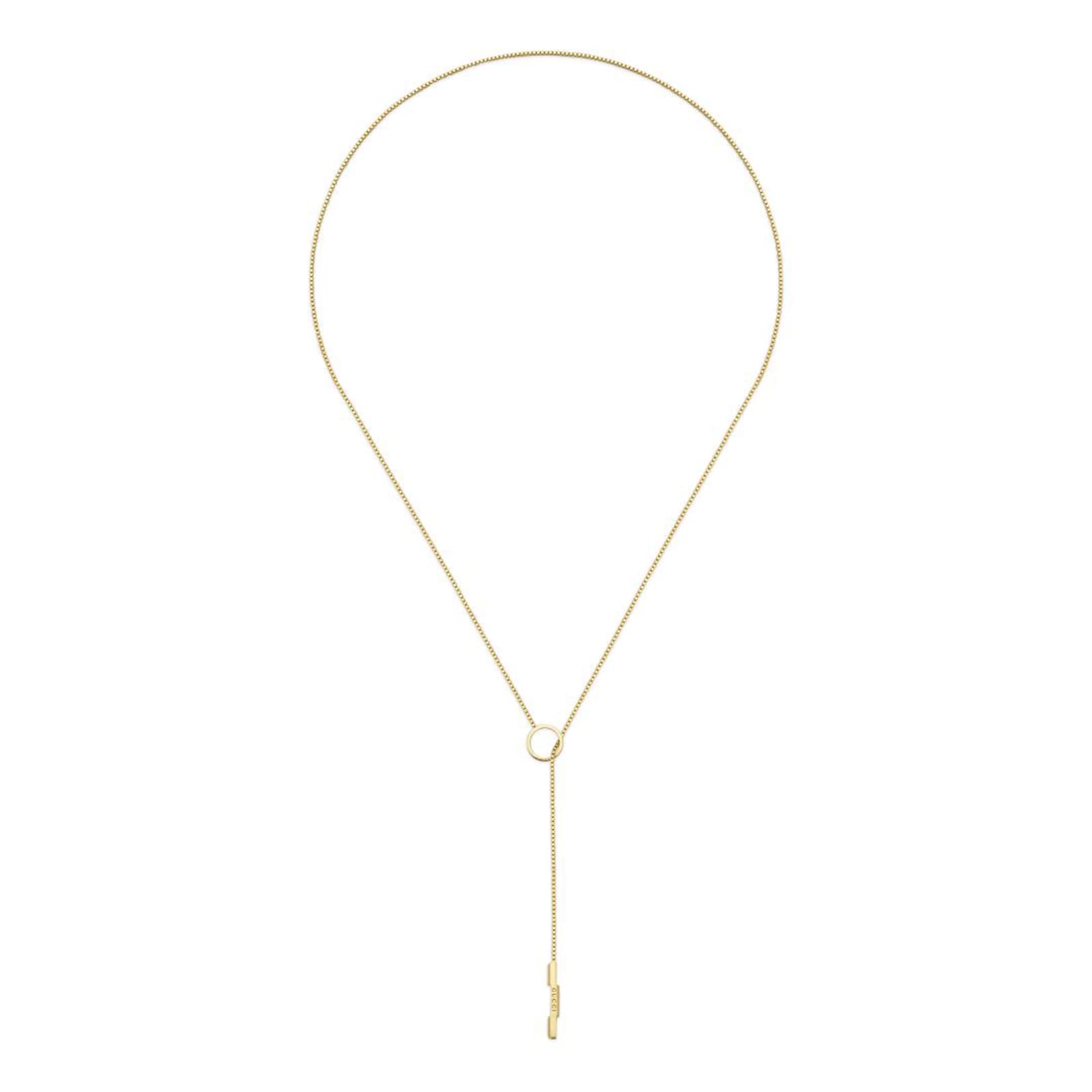 Gucci 18k Yellow Gold Link to Love Lariat Necklace YBB66211000100U | Mayors