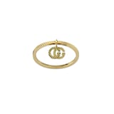Gucci 18k Yellow Gold GG Running Charm Ring Size 6.5