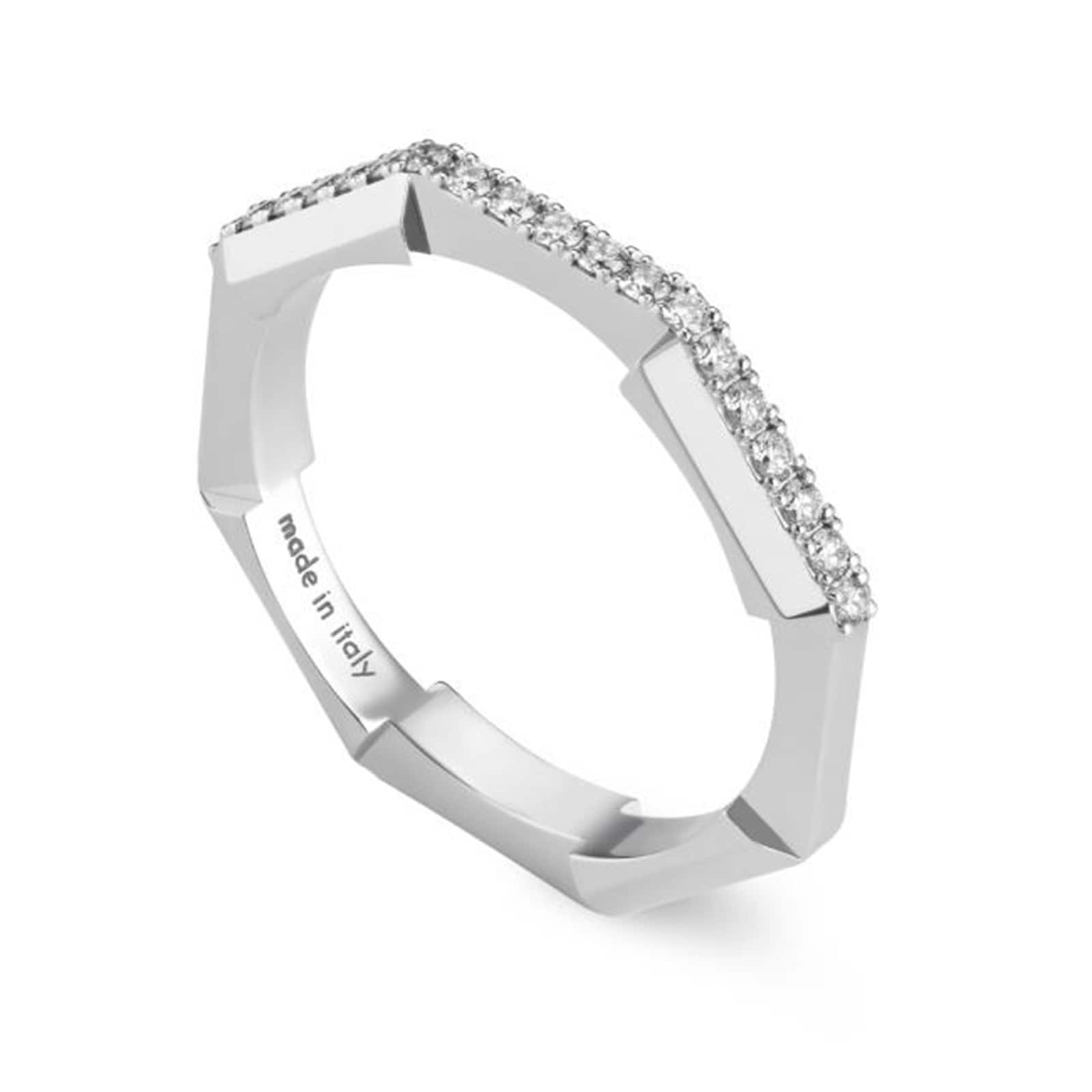 Gucci 18ct White Gold Gucci Gucci Link to Love Diamond Ring Size 5.75