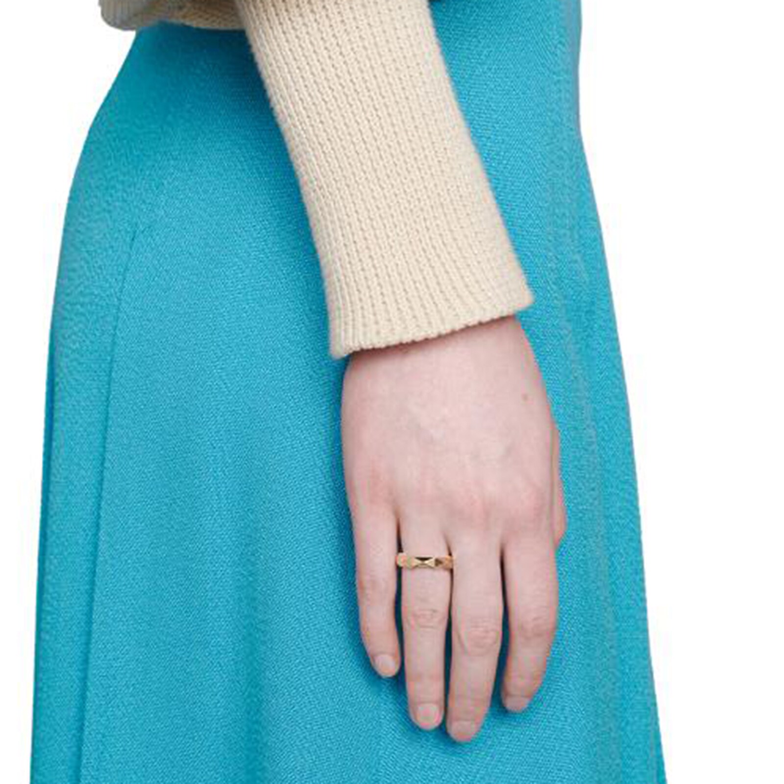 Gucci 18ct Yellow Gold Gucci Link to Love Studded Ring Size 7.25