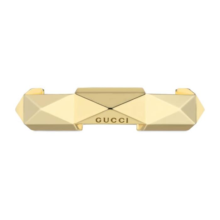 Gucci 18ct Yellow Gold Gucci Link to Love Studded Ring Size 7.25