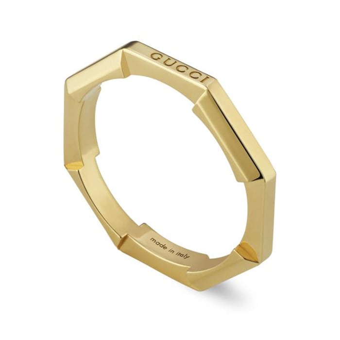 Gucci Gucci Link to Love 18ct Yellow Gold Mirrored Ring Size 7.25