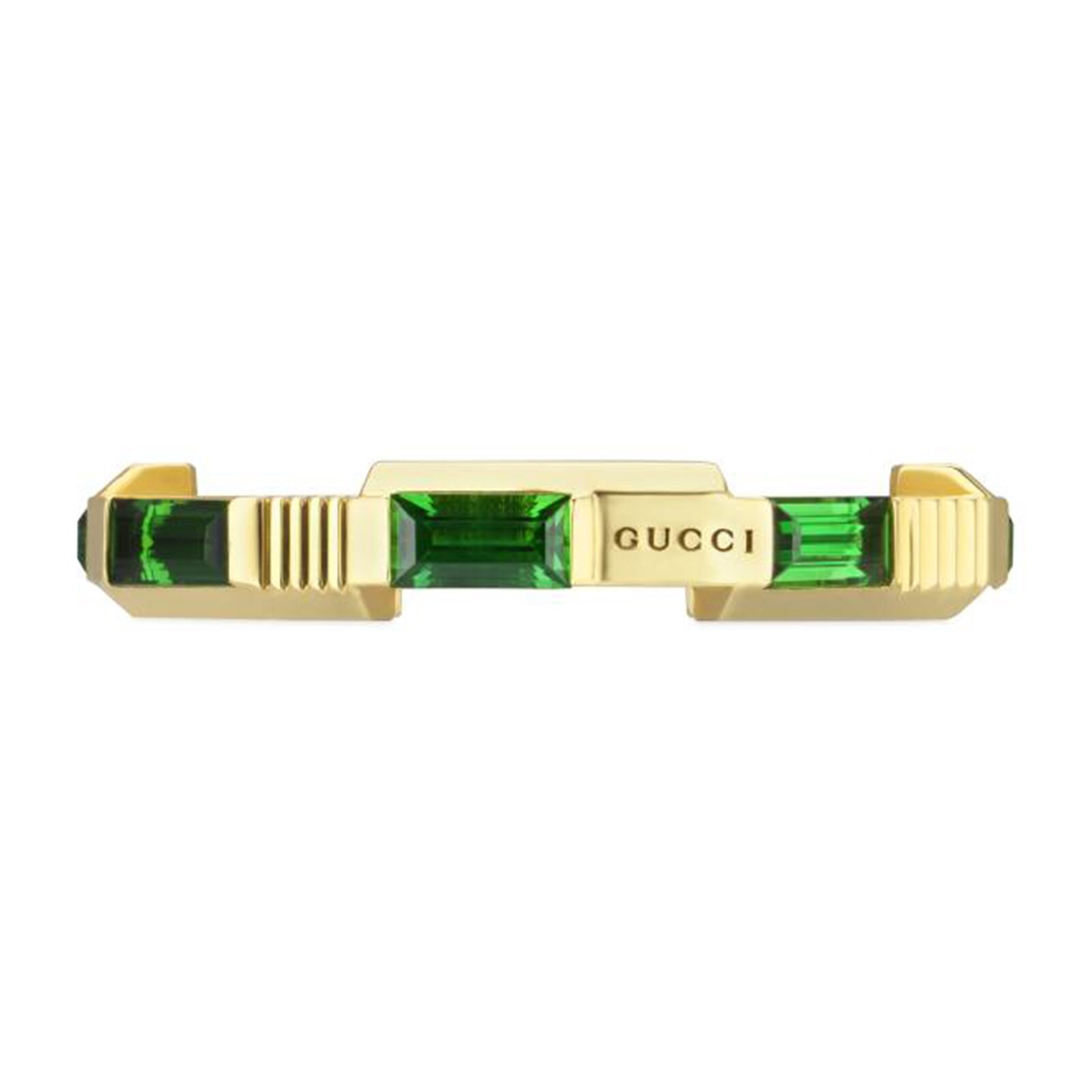 Gucci 18k Yellow Gold Gucci Link to Love Tourmaline Band Size 6.5