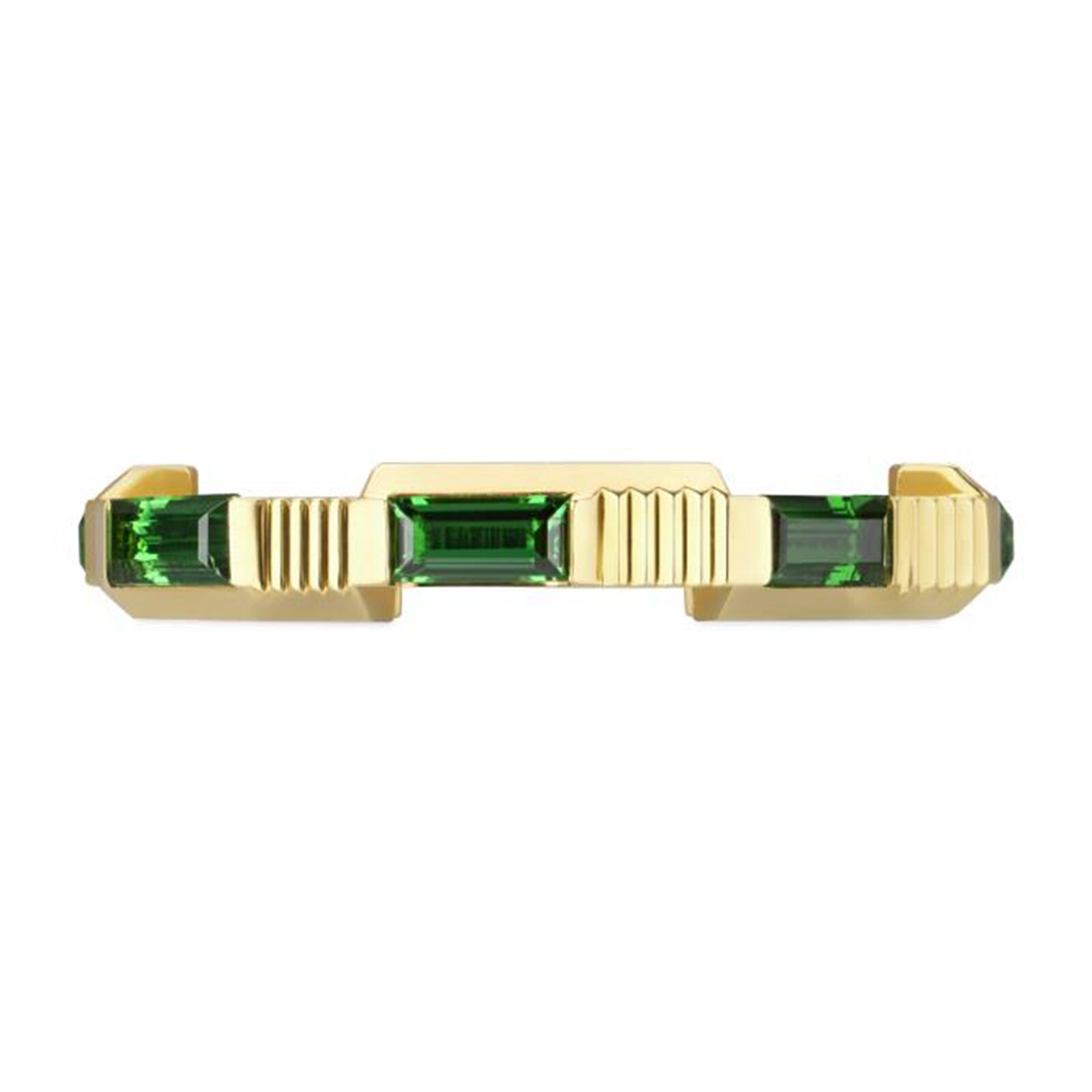 Gucci 18k Yellow Gold Gucci Link to Love Tourmaline Band Size 6.5