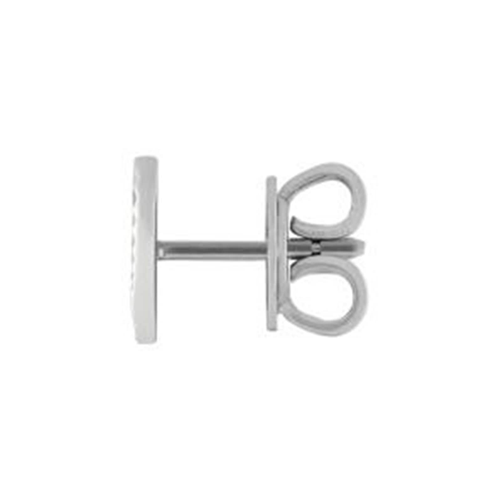 Gucci 18k White Gold GG Triangle and Heart Stud Earrings