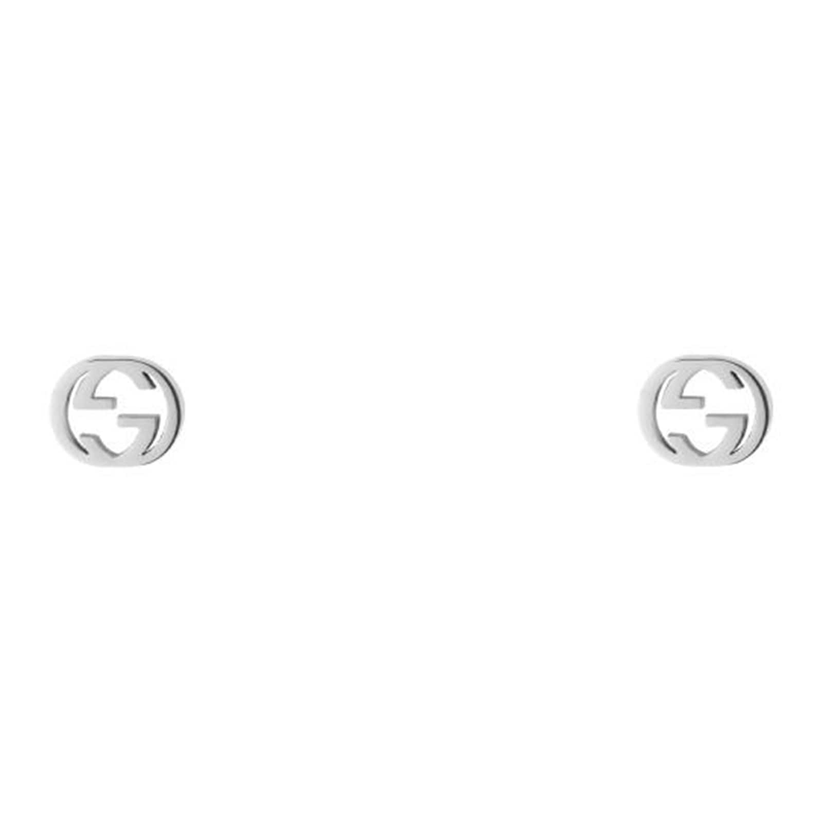 Gucci Gucci Interlocking 18ct White Gold Stud Earrings Gucci Gucci Interlocking 18ct White Gold Stud Earrings