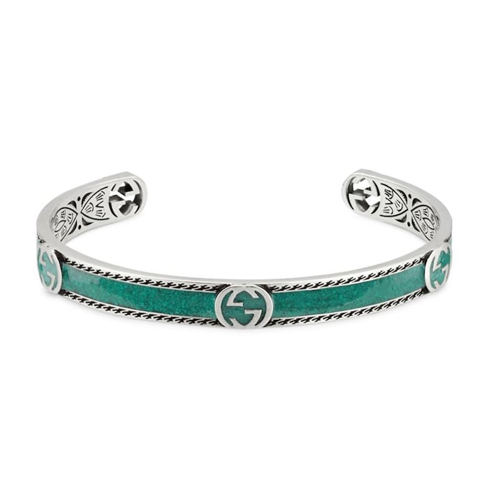 Gucci Gucci Interlocking Sterling Silver and Turquoise Bracelet