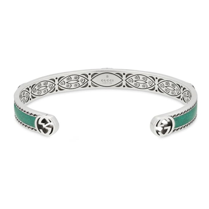 Gucci Gucci Interlocking Sterling Silver and Turquoise Bracelet