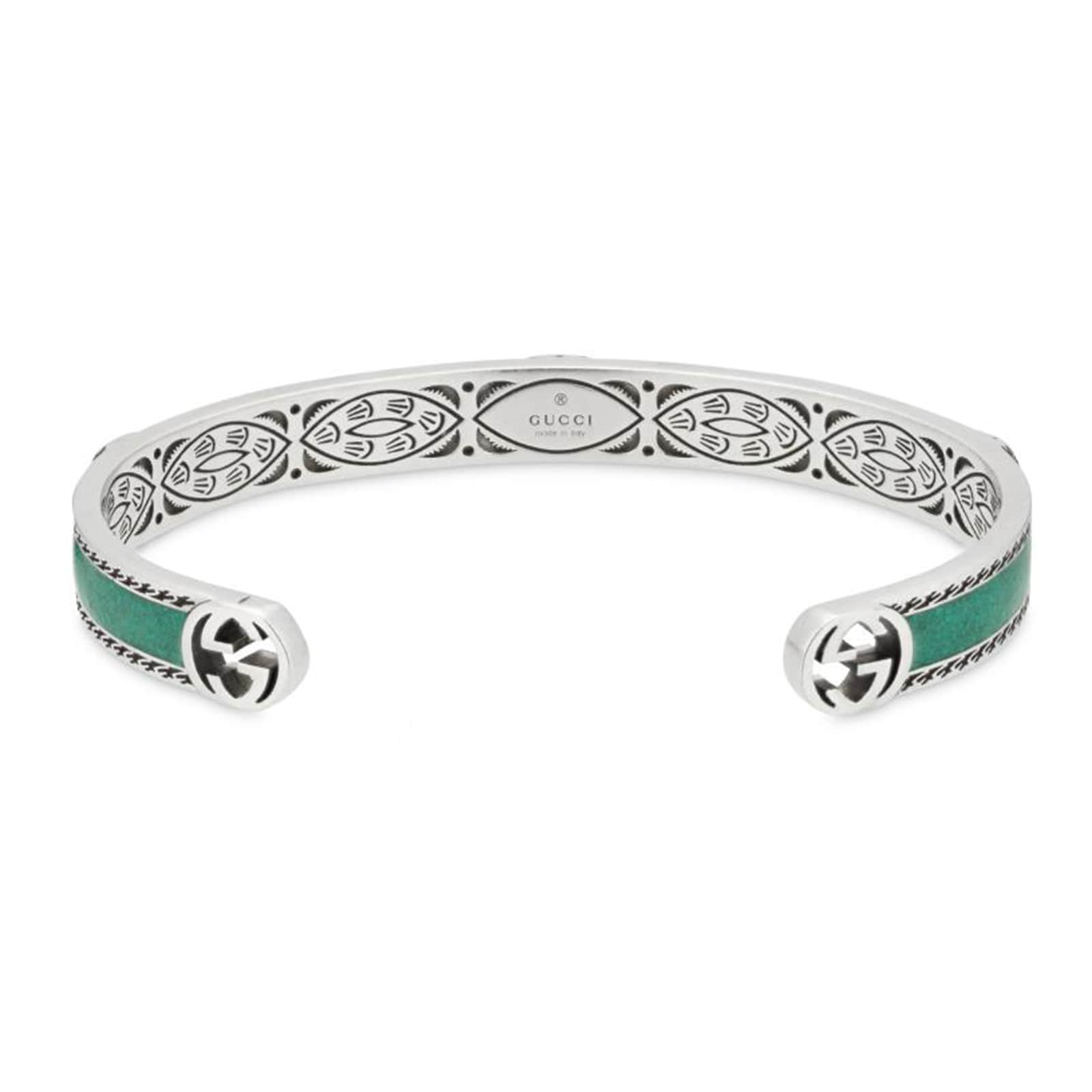 Gucci Gucci Interlocking Sterling Silver and Turquoise Bracelet