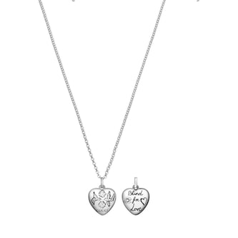 Gucci Sterling Silver Blind For Love Heart Pendant