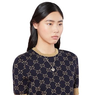 Gucci Sterling Silver Blind For Love Heart Pendant