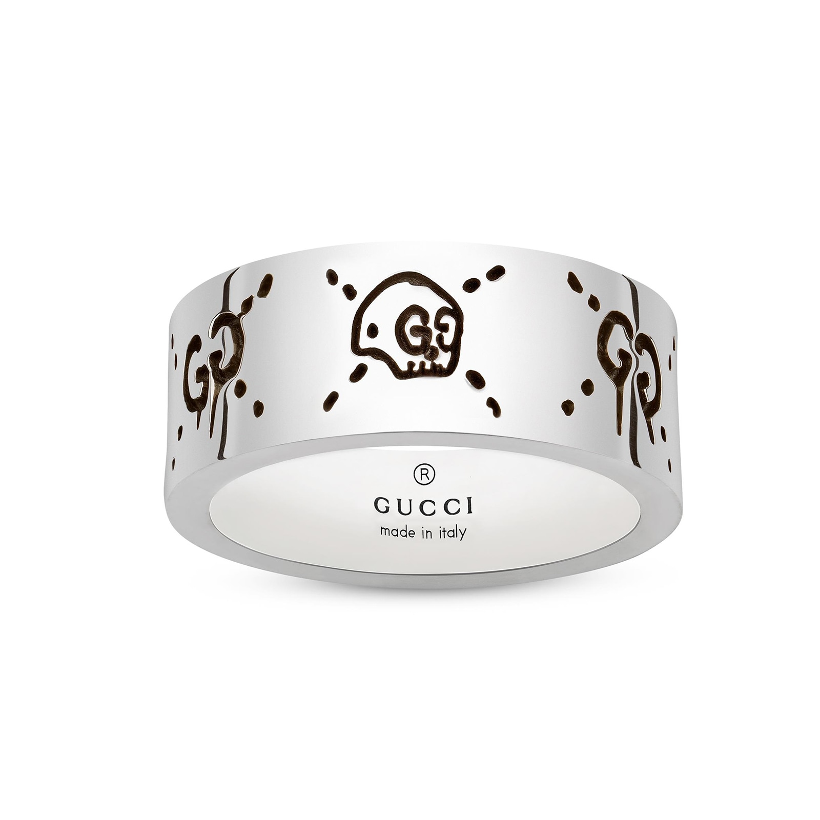 Sterling Silver Gucci Ghost 9mm Band Size 6