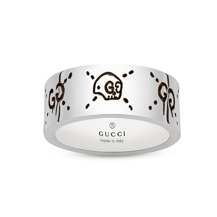 Gucci Sterling Silver Gucci Ghost 9mm Band Size 6