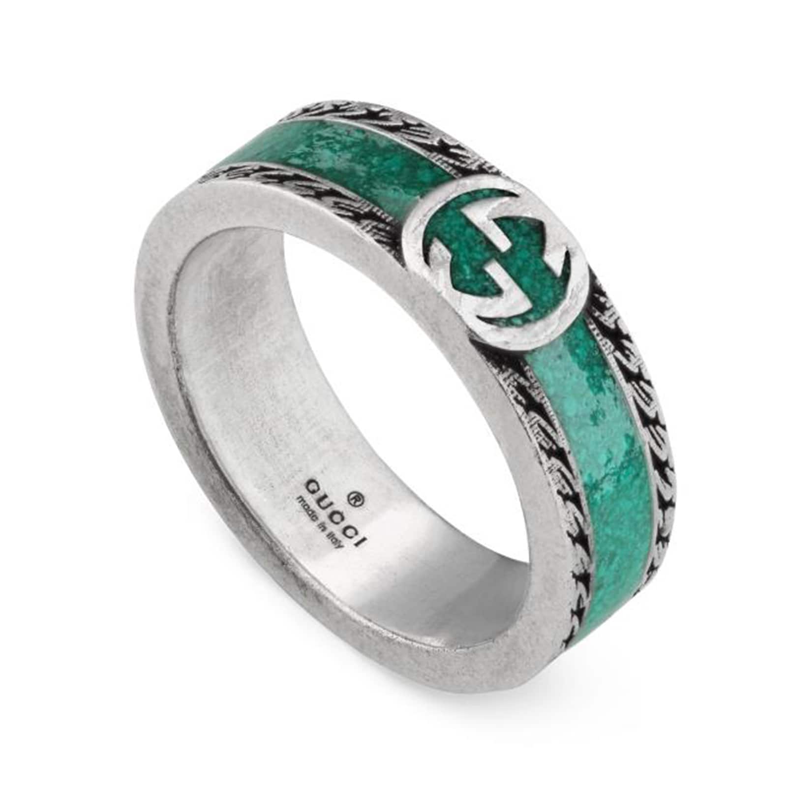 Gucci Gucci Interlocking Sterling Silver and Turquoise Ring Size 6.5 Gucci Gucci Interlocking Sterling Silver and Turquoise Ring Size 6.5