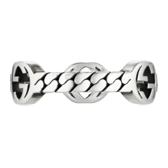 Gucci Gucci Interlocking Sterling Silver Ring Size 6.5