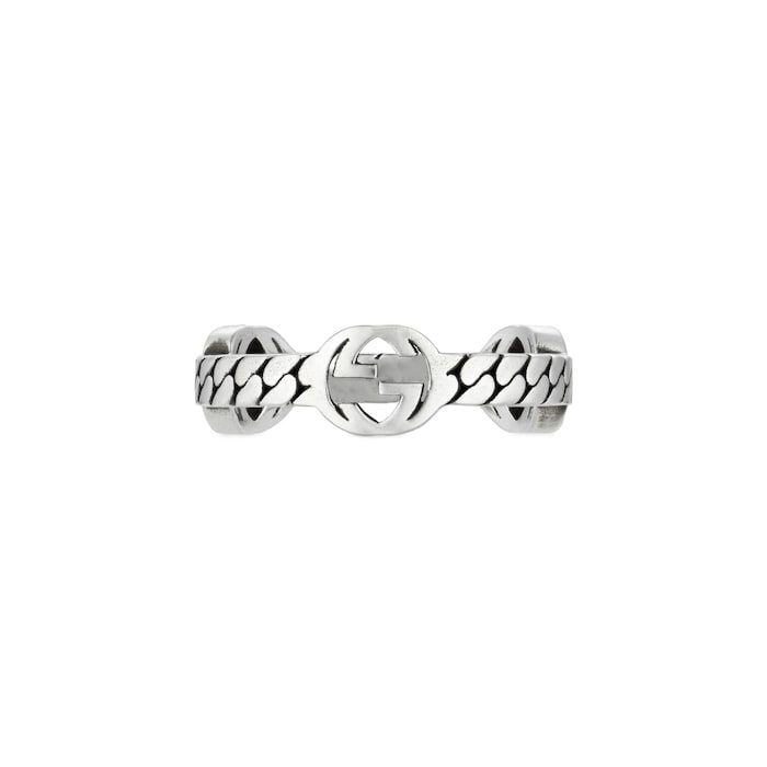 Gucci Gucci Interlocking Sterling Silver Ring Size 7.25