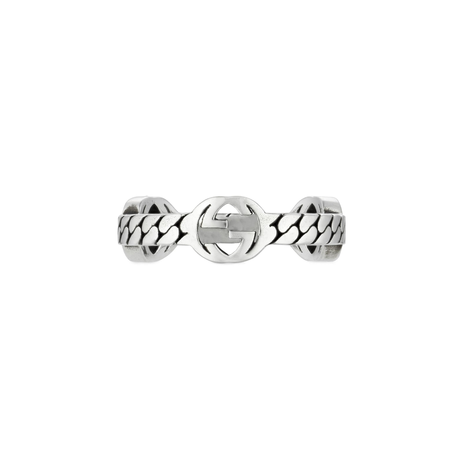 Gucci Gucci Interlocking Sterling Silver Ring Size 7.25