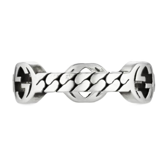 Gucci Gucci Interlocking Sterling Silver Ring Size 7.25