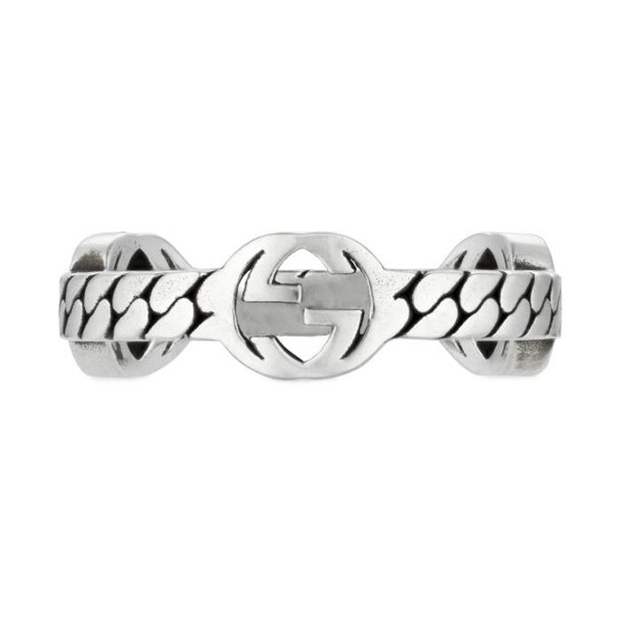 Gucci Silver Interlocking G Ring Size 8