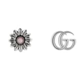 Gucci Sterling Silver GG Marmont Mother of Pearl Floral Stud Earrings