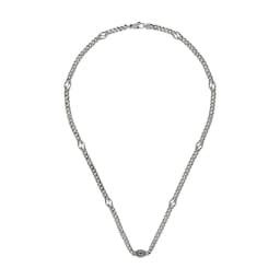 37341428 - Gucci Interlocking Sterling Silver & Black Enamel Sterling Necklace