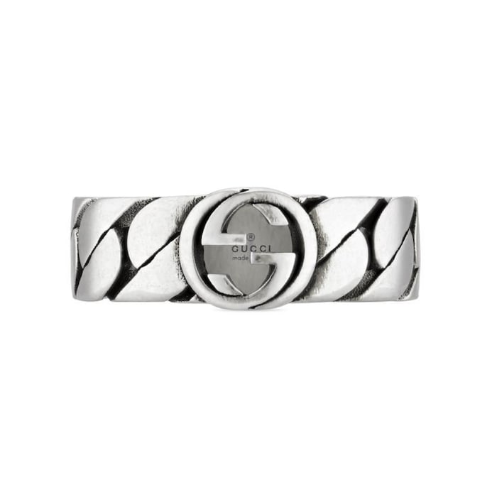 Gucci Gucci Interlocking Silver Shiny Ring