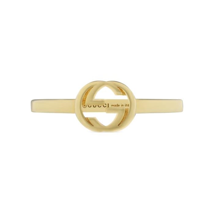 Gucci 18ct Yellow Gold Interlocking G Pinkie Ring