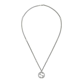 Gucci Gucci Interlocking Sterling Silver Pendant Necklace