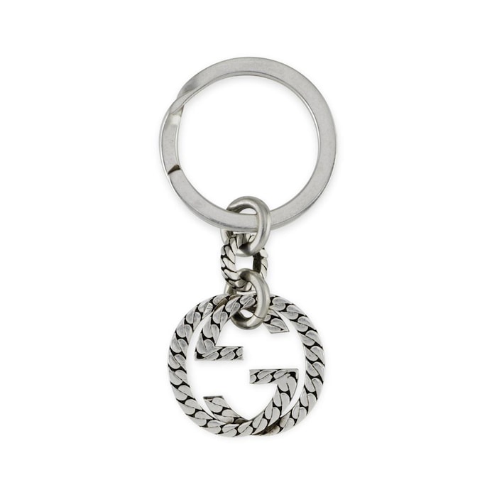 Gucci Gucci Interlocking Sterling Silver Keyring