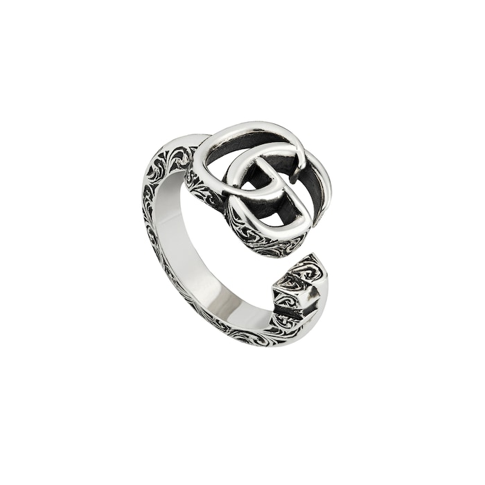 Gucci GG Marmont Sterling Silver Key Motif Ring - Size 8