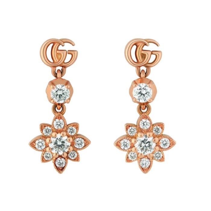 Gucci Gucci Flora 18ct Rose Gold Drop Earrings