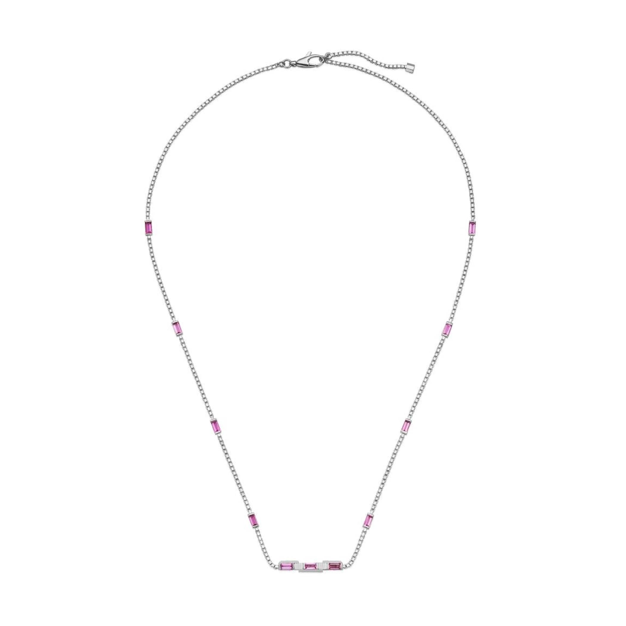 Gucci 18ct White Gold Pink Rubellite Gucci Link to Love Necklace Gucci 18ct White Gold Pink Rubellite Gucci Link to Love Necklace