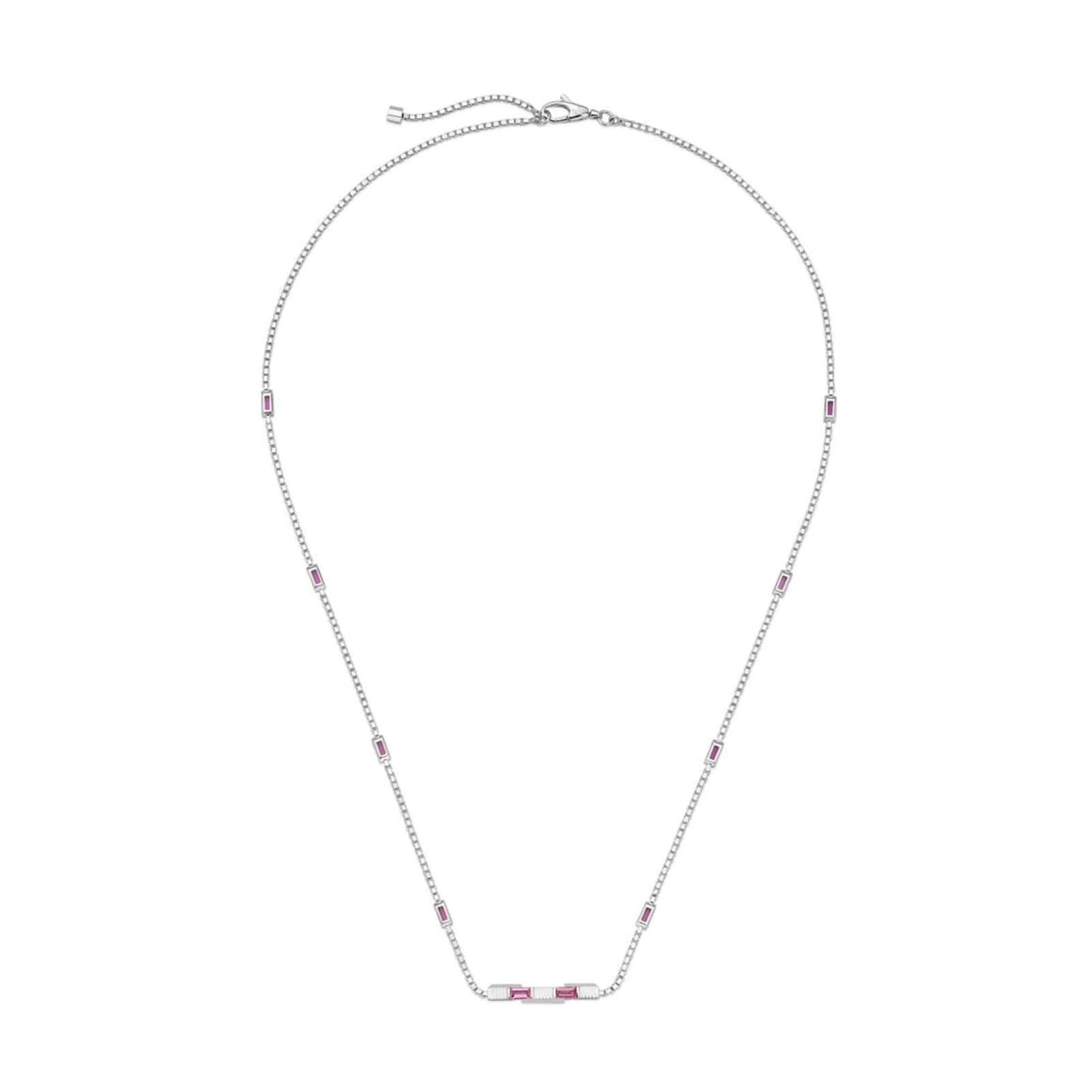 Gucci 18ct White Gold Pink Rubellite Gucci Link to Love Necklace Gucci 18ct White Gold Pink Rubellite Gucci Link to Love Necklace
