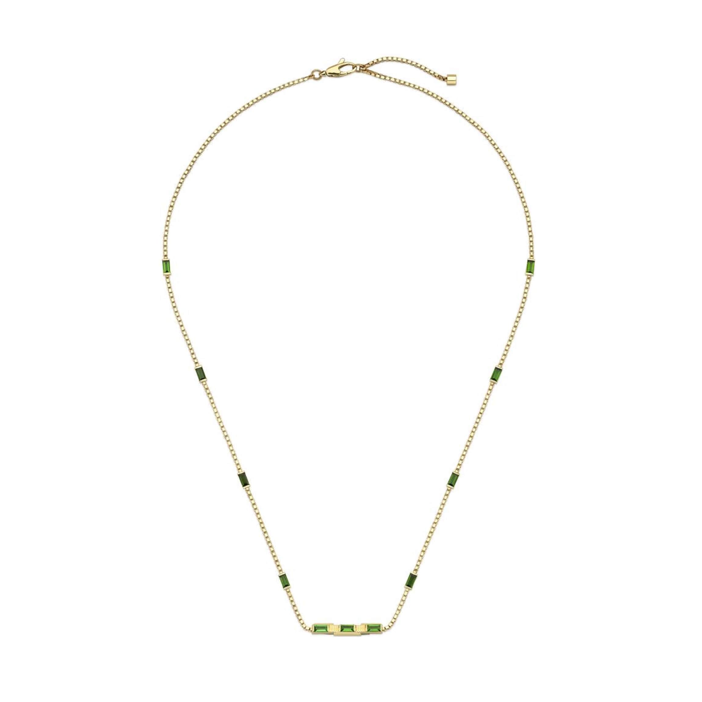 18ct Yellow Gold Green Tourmaline Gucci Link to Love Necklace