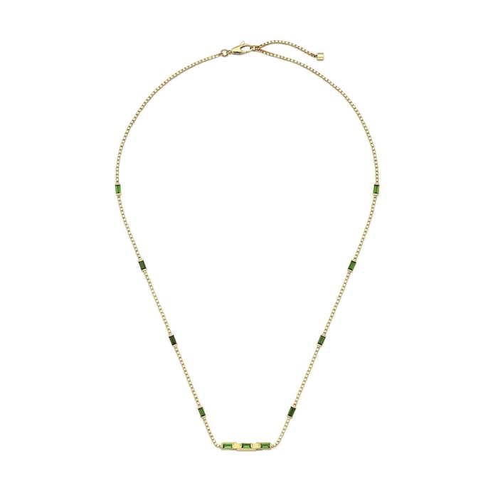 Gucci 18ct Yellow Gold Green Tourmaline Link to Love Necklace
